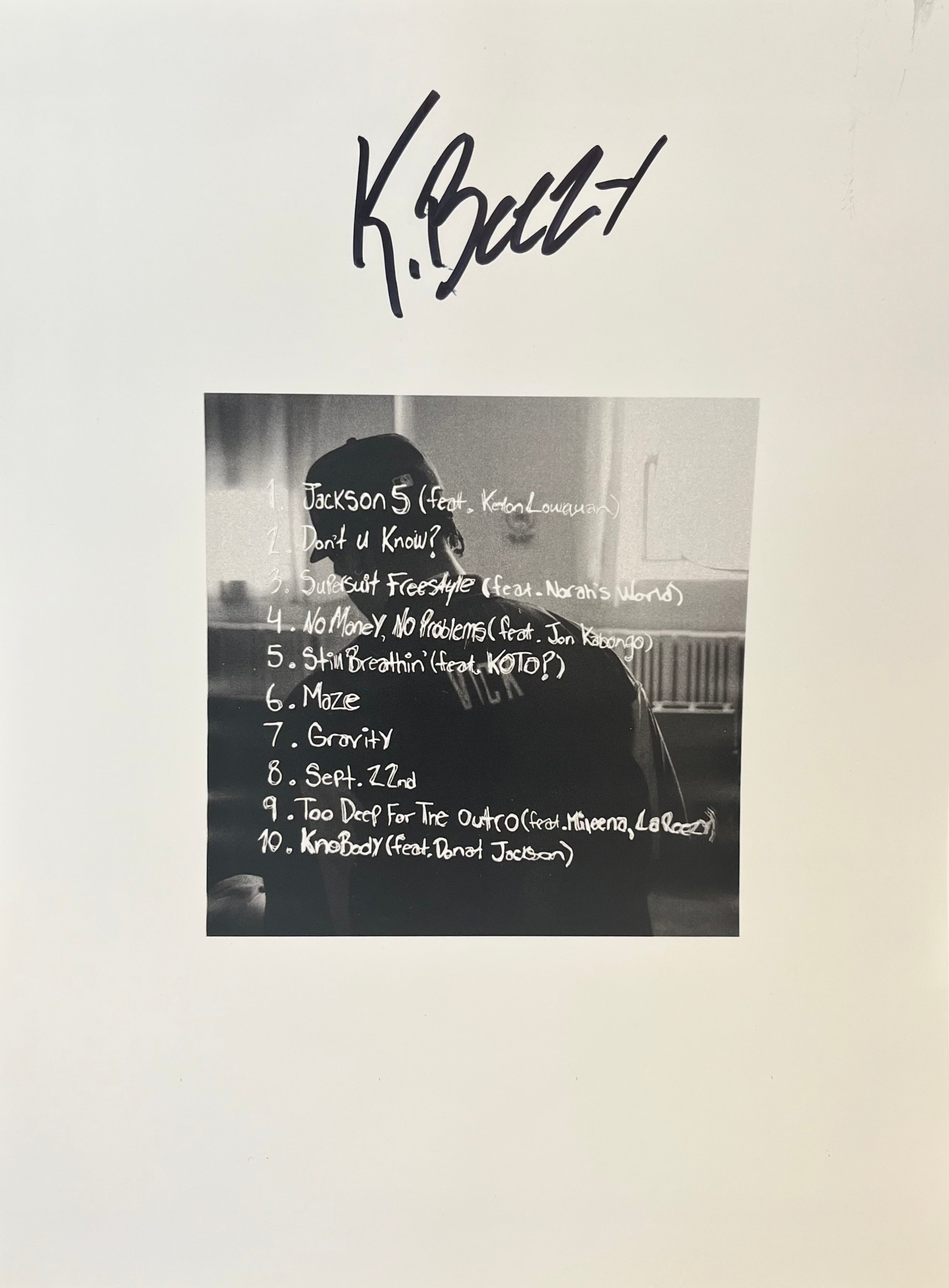 Signed Tracklist Sheet